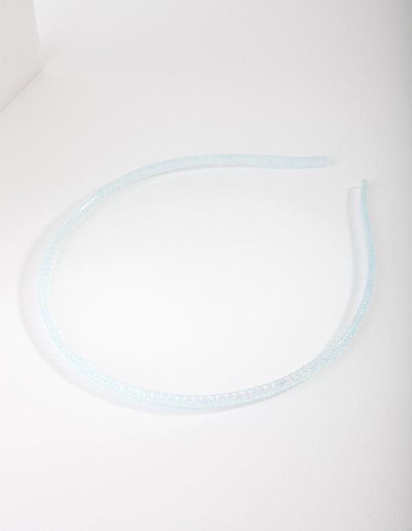 Plastikowa niebieska opaska brokatowa Alicja