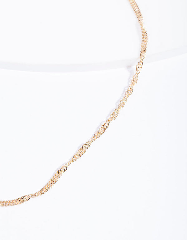 Złoty naszyjnik typu choker z skręconym łańcuszkiem