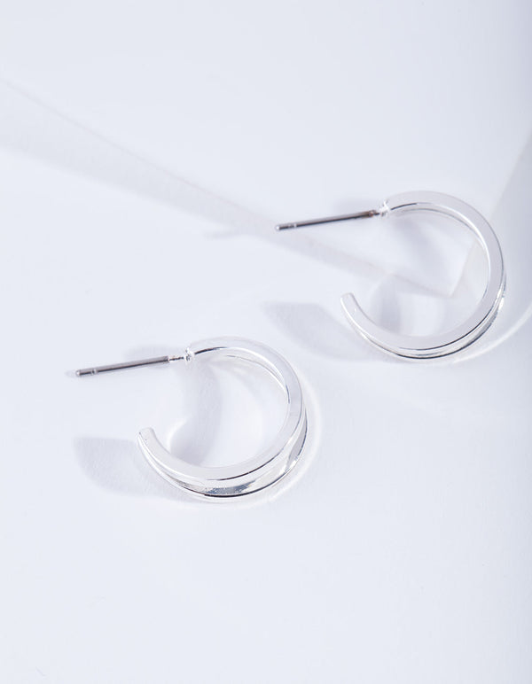 Silver Double Hoop Earrings
