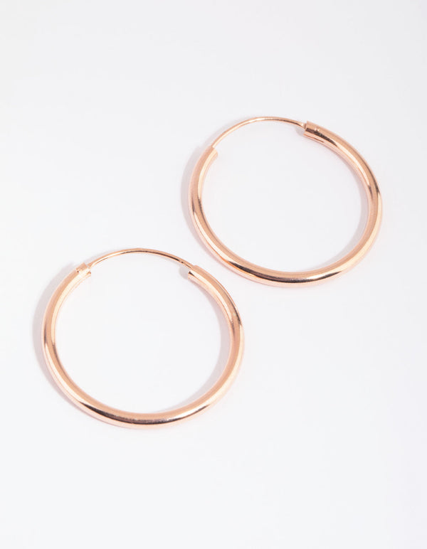 Rose Gold Plated Sterling Silver 25mm Thick Hoop Earrings