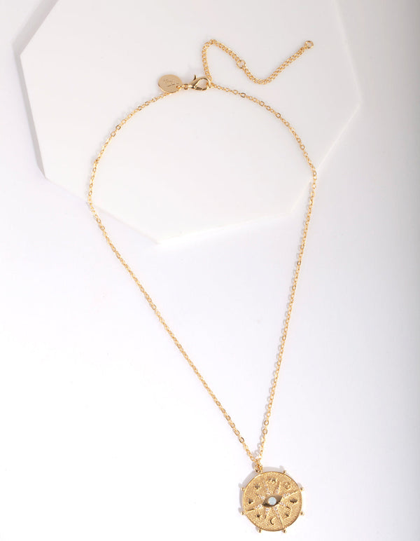 Naszyjnik z prawdziwym złotym medalionem w kształcie oka z diamentami