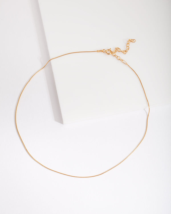 Naszyjnik choker z pozłacanego srebra próby 925 z łańcuszkiem wężowym