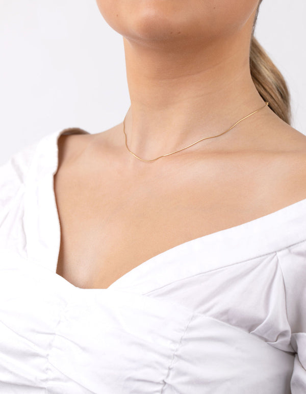 Naszyjnik choker z pozłacanego srebra próby 925 z łańcuszkiem wężowym