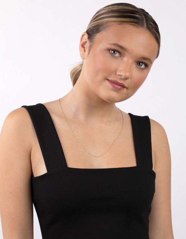 Gold Plated Sterling Silver Singapore Chain 60cm Necklace