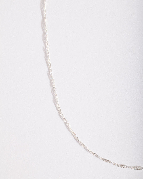 Sterling Silver Singapore Chain 38cm Necklace