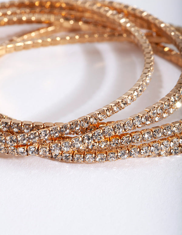 Złota elastyczna bransoletka Cupchain, 6 sztuk