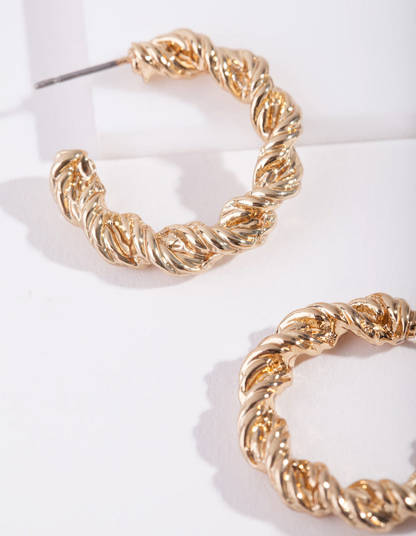 Real Gold Plated Hoop Earrings