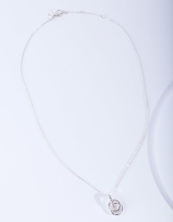 Silver Diamond Simulant Link Necklace