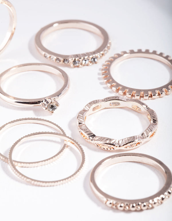 Rose Gold Essential Band Ring Pack
