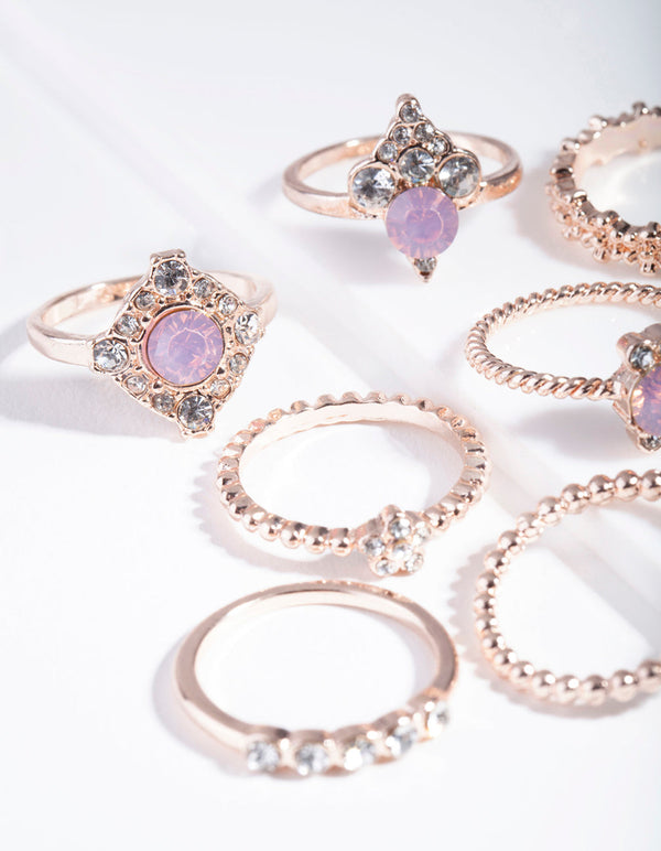 Rose Gold Pink Moon Ring Pack