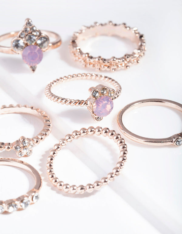 Rose Gold Pink Moon Ring Pack