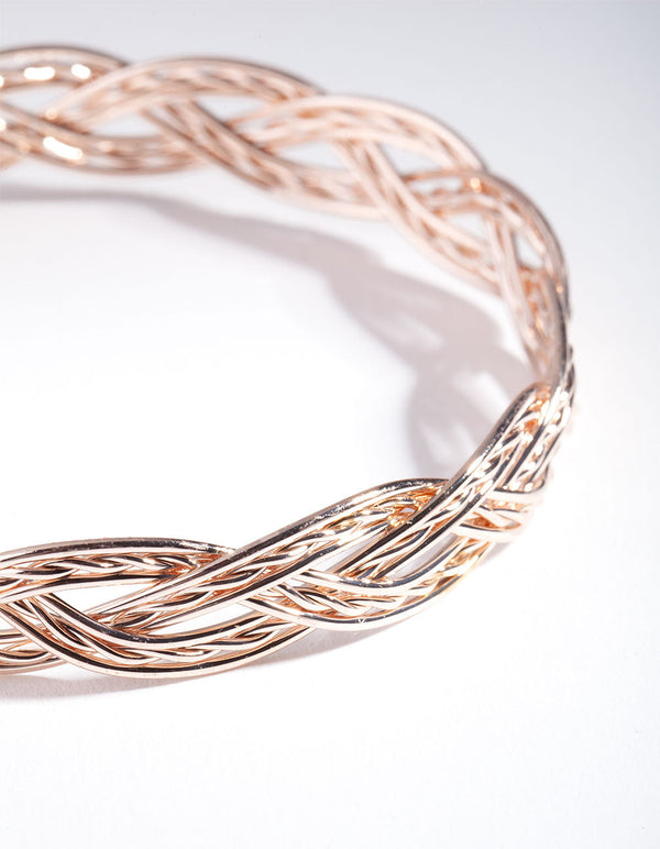 Rose Gold Twisted Rope Bangle