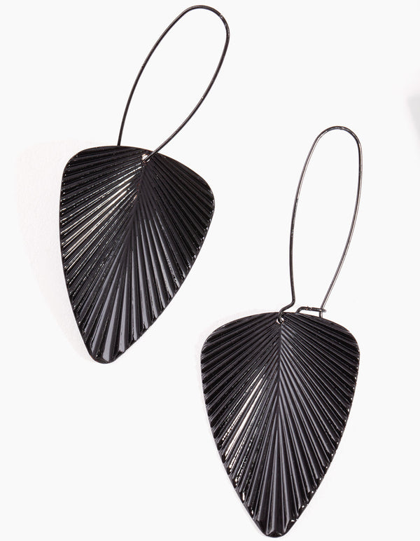 Black Fan Drop Earrings
