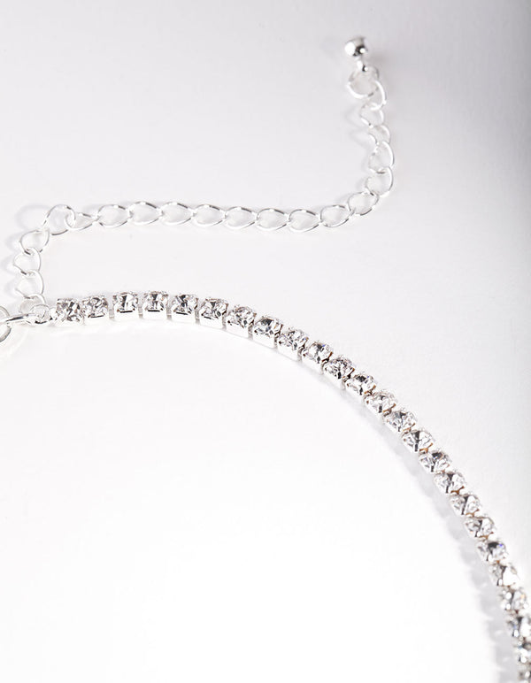 Silver Diamante Choker Necklace