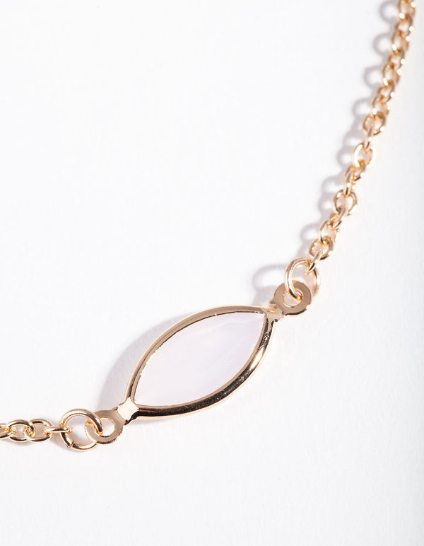 Gold Simple Stone Choker Necklace