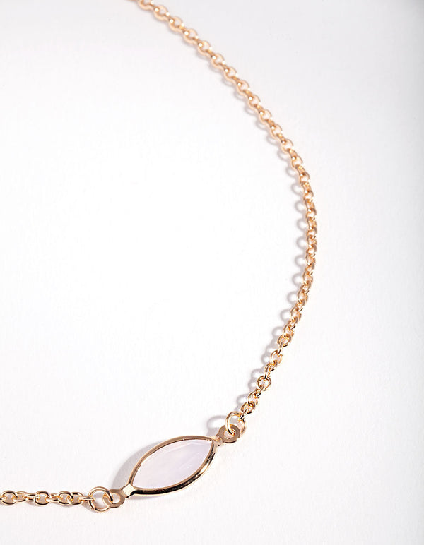 Gold Simple Stone Choker Necklace