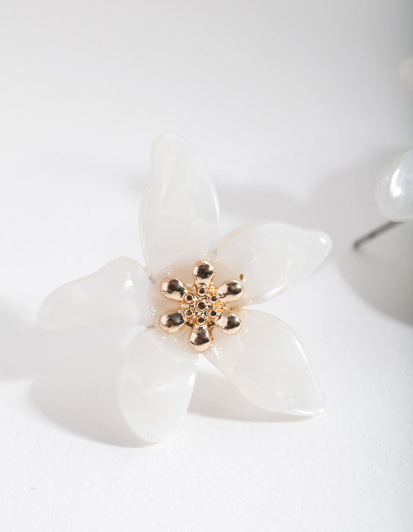 White Stud Earrings
