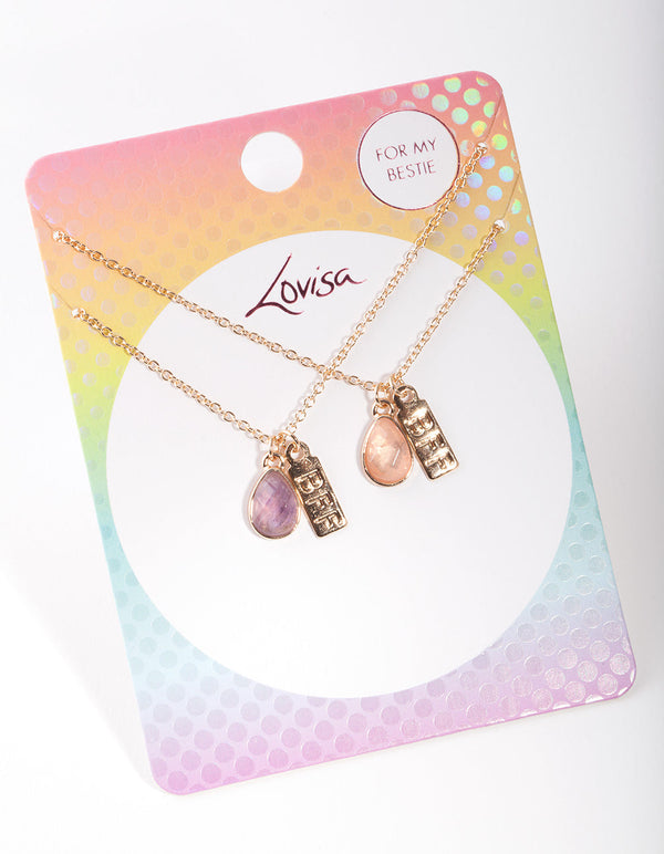 Kids Multi Semi-Precious Necklace 2 Pack