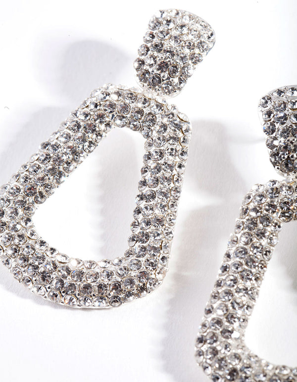 Diamante Mini Doorknocker Earrings