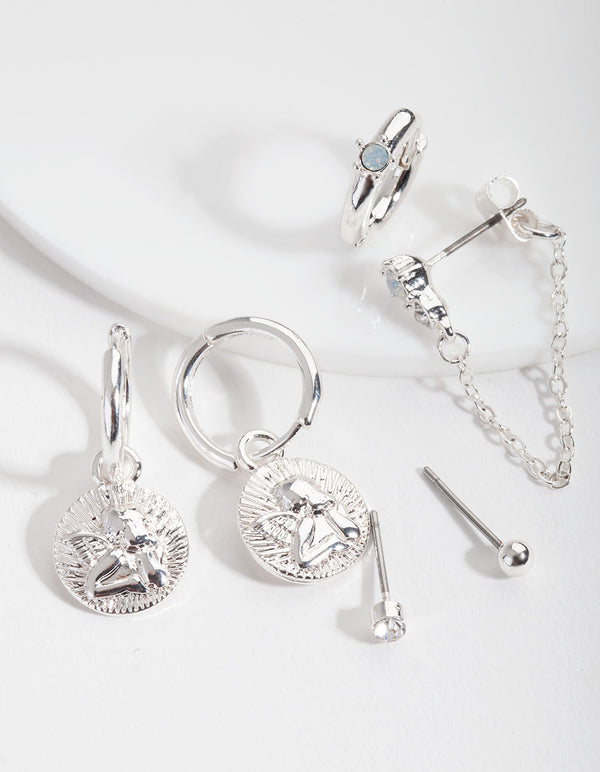 Silver Angel Earring Stack Pack
