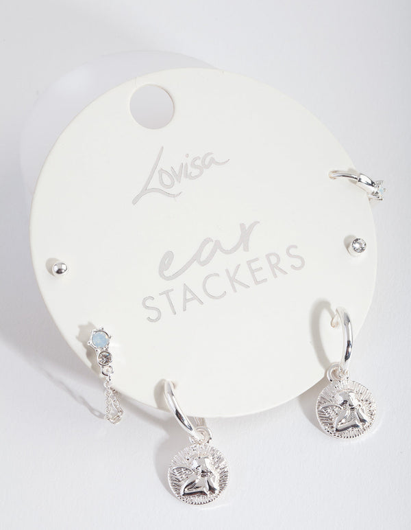 Silver Angel Earring Stack Pack