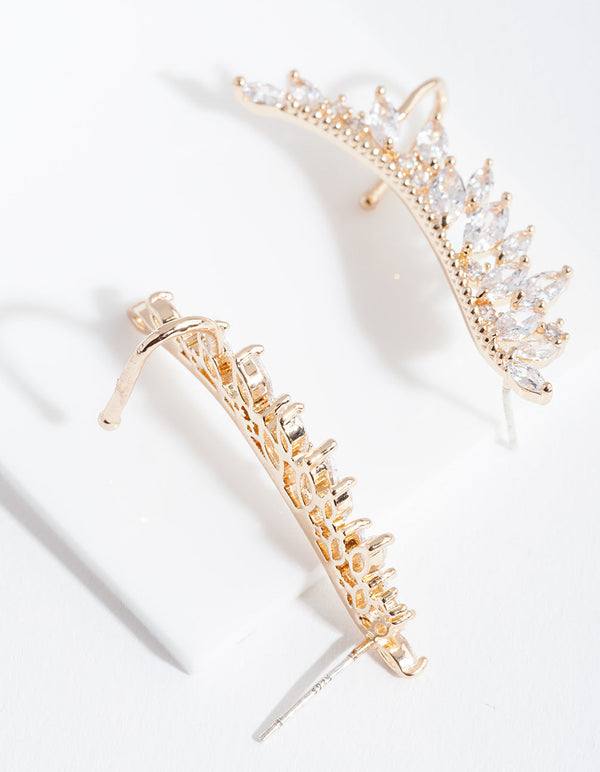 Gold Boho Cubic Zirconia Ear Crawler