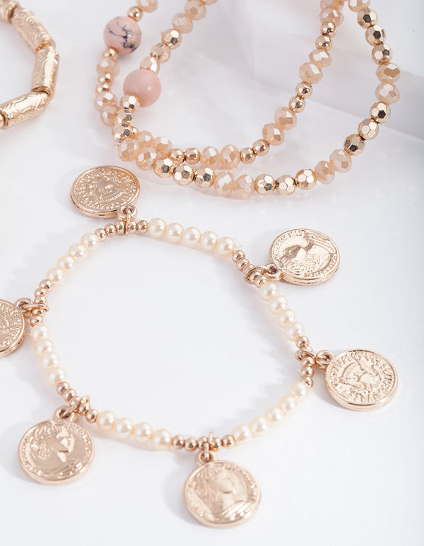 Pink Stretch Mixed Bangle Pack