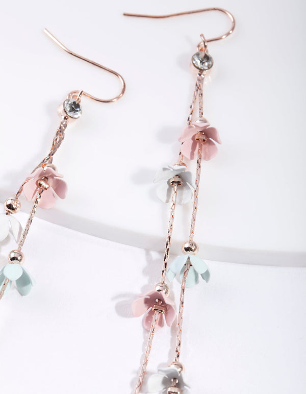 Kolczyki z mieszanymi pastelowymi kwiatami