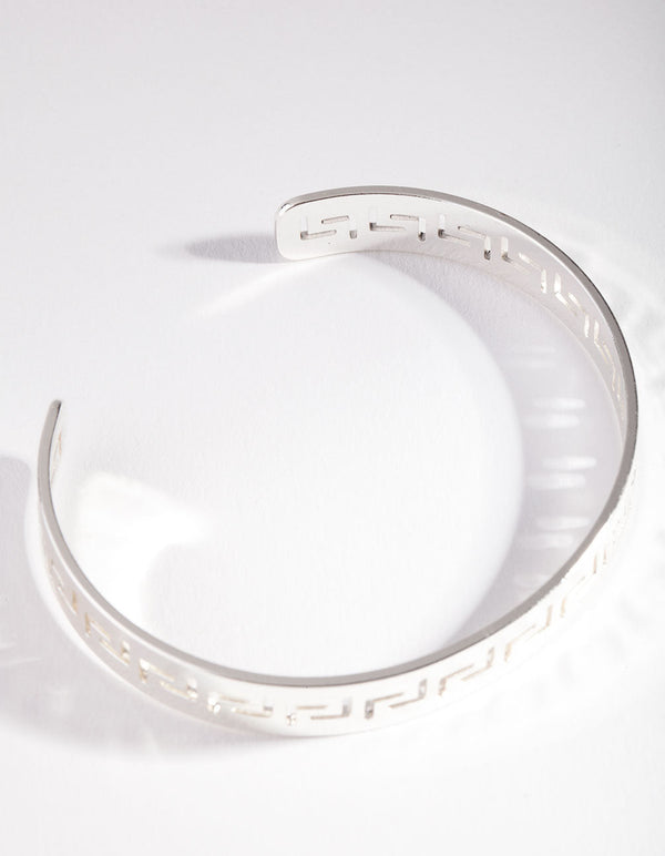 Rhodium Thin Cuff Bracelet