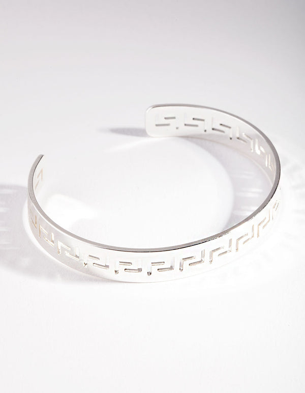 Rhodium Thin Cuff Bracelet
