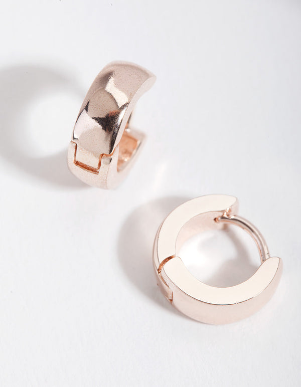 Rose Gold 4mm Thick Huggie Earrings