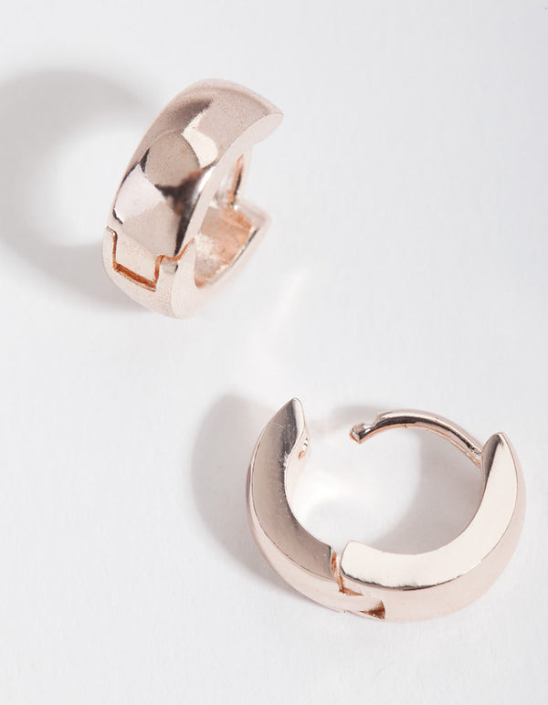 Rose Gold 4mm Thick Huggie Earrings