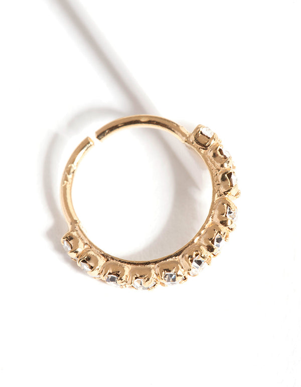 Yellow Gold Plated Sterling Silver Fine Cubic Zirconia Ear Cuff