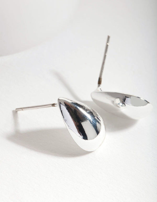 Sterling Silver Statement Teardrop Stud Earrings