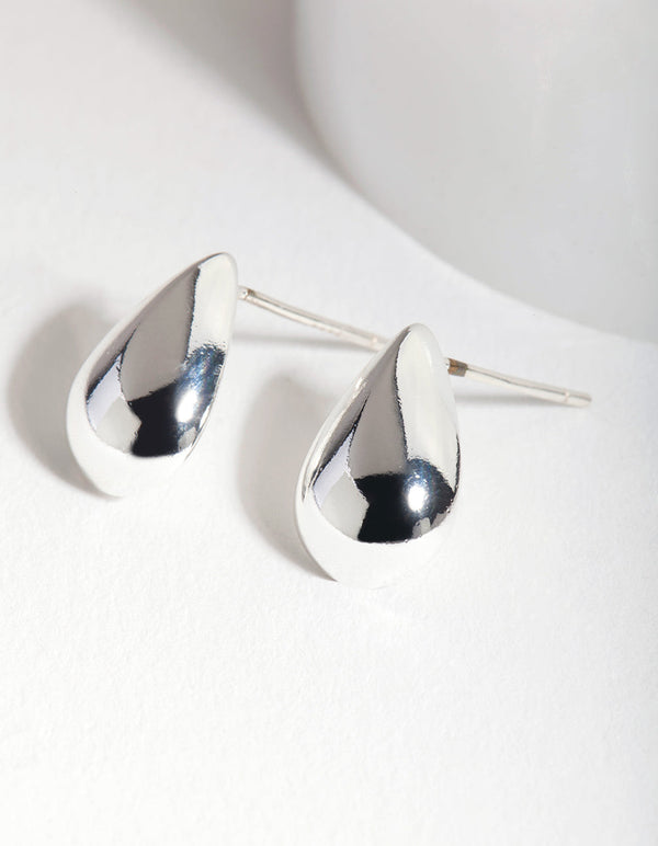 Sterling Silver Statement Teardrop Stud Earrings