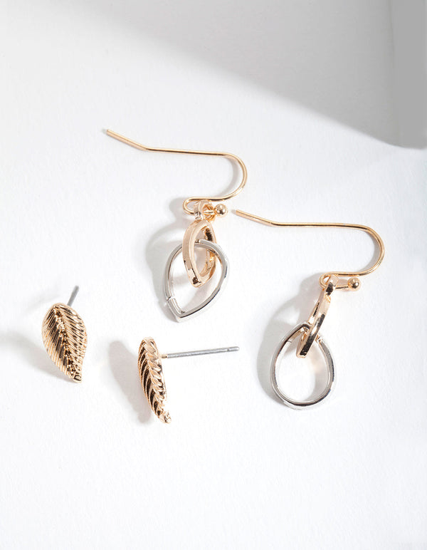 Mixed Metal Linked Earring 2 Pack
