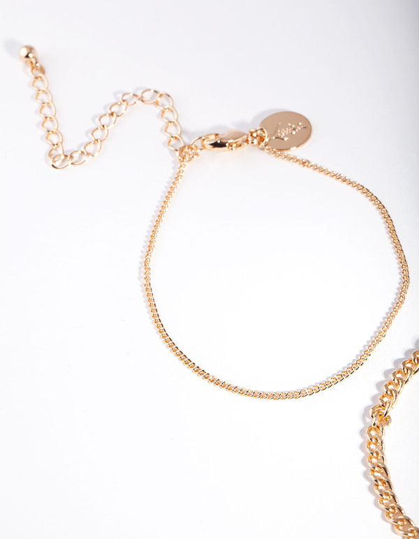 Gold Molten Diamante Bracelet Pack