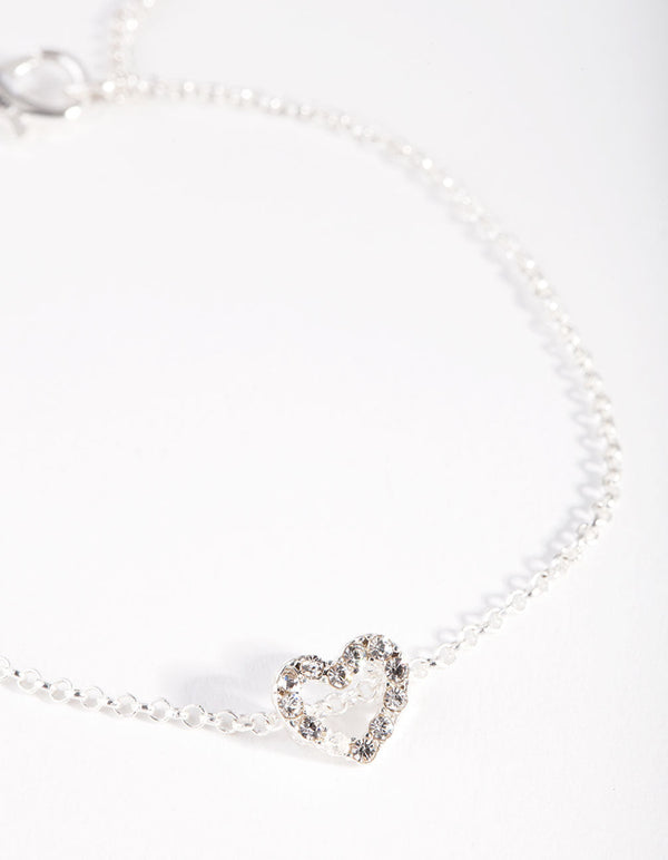 Mixed Metal Open Heart Bracelet 2 Pack