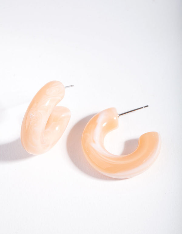 Peach Acrylic Hoop Earrings