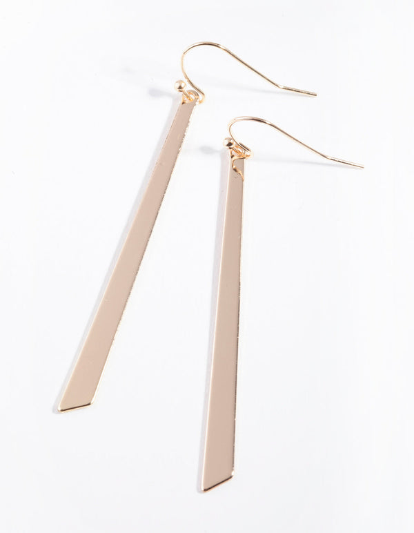 Gold Thin Minimal Drop Earrings