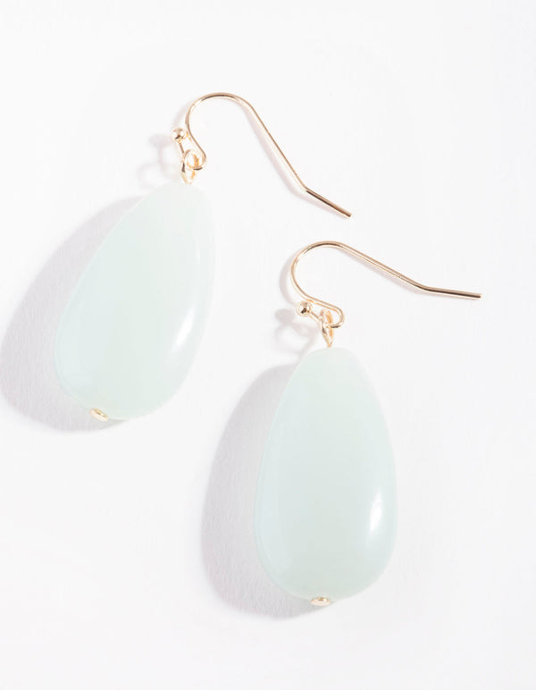 Mint Oval Bead Earrings