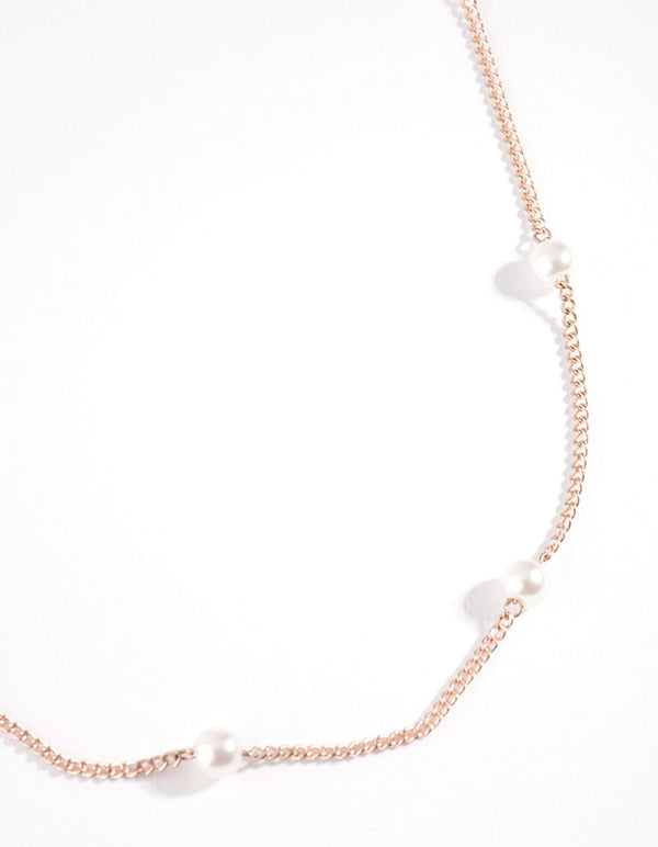 Rose Gold Pearly Necklace