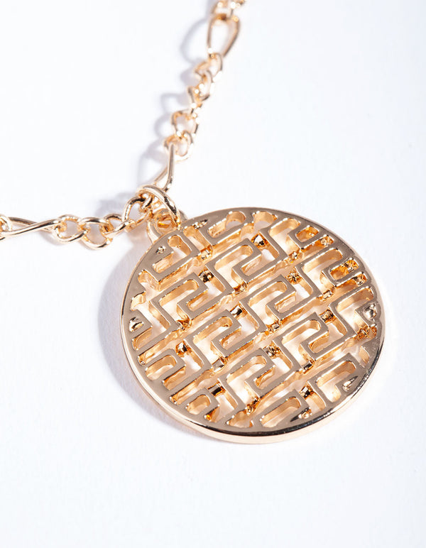 Gold Key Circle Necklace