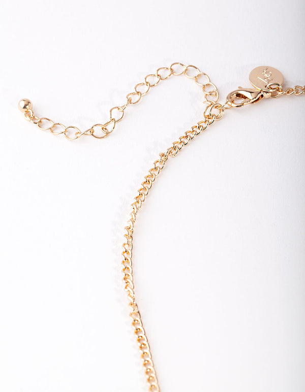 Gold Circle Bar Necklace