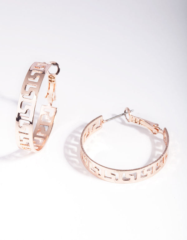 Rose Gold Cut-Out Hoop Earrings
