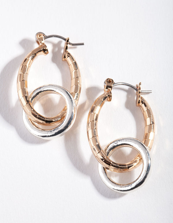 Mixed Metal Chunky Link Earrings