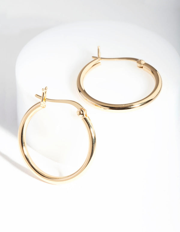 Gold Plated Sterling Silver 20mm Hoop Earrings