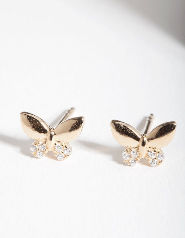Gold Plated Sterling Silver Mini Doorknocker Stud Earrings