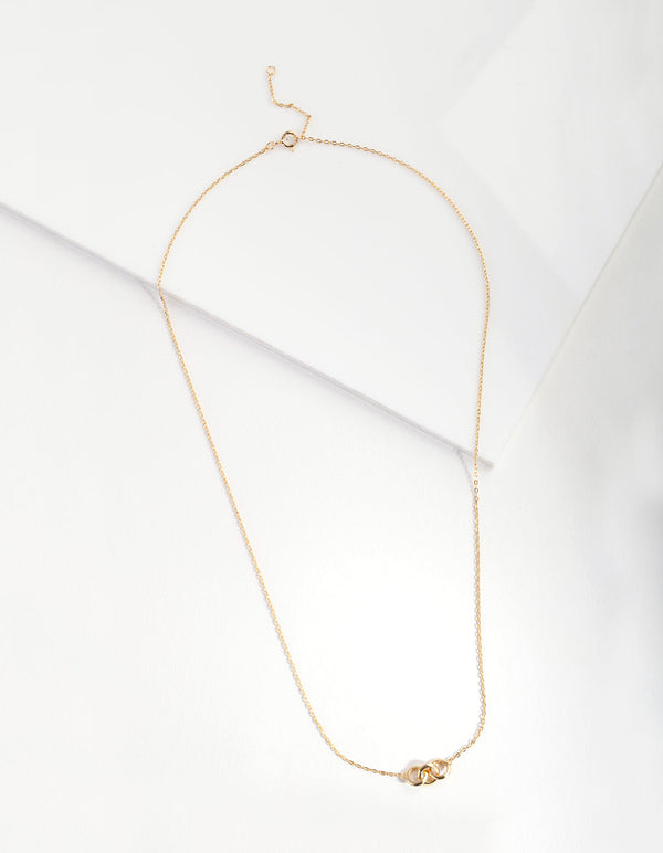 Gold Plated Sterling Silver Circle Link Necklace