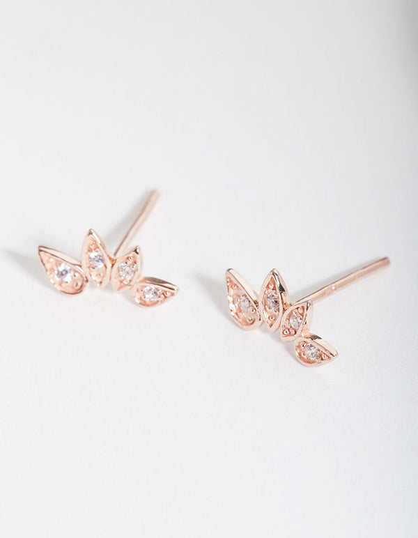 Rose Gold Plated Sterling Silver Pear Crawler Earrings